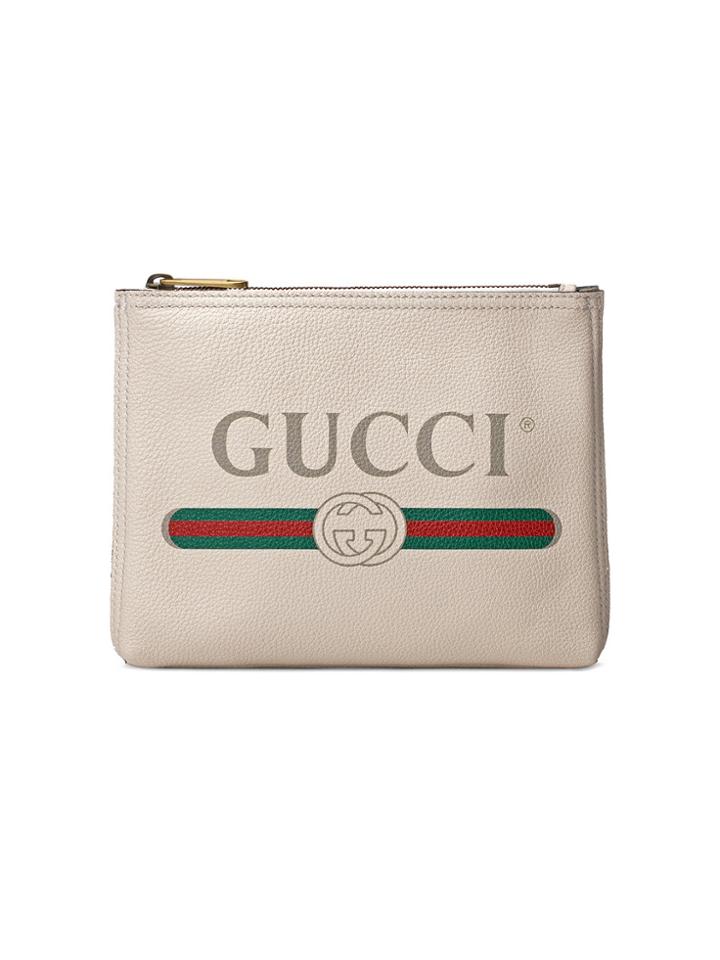 Gucci Gucci Print Leather Small Portfolio - Nude & Neutrals