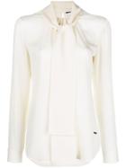 Dsquared2 Neck-tied Fitted Blouse - White