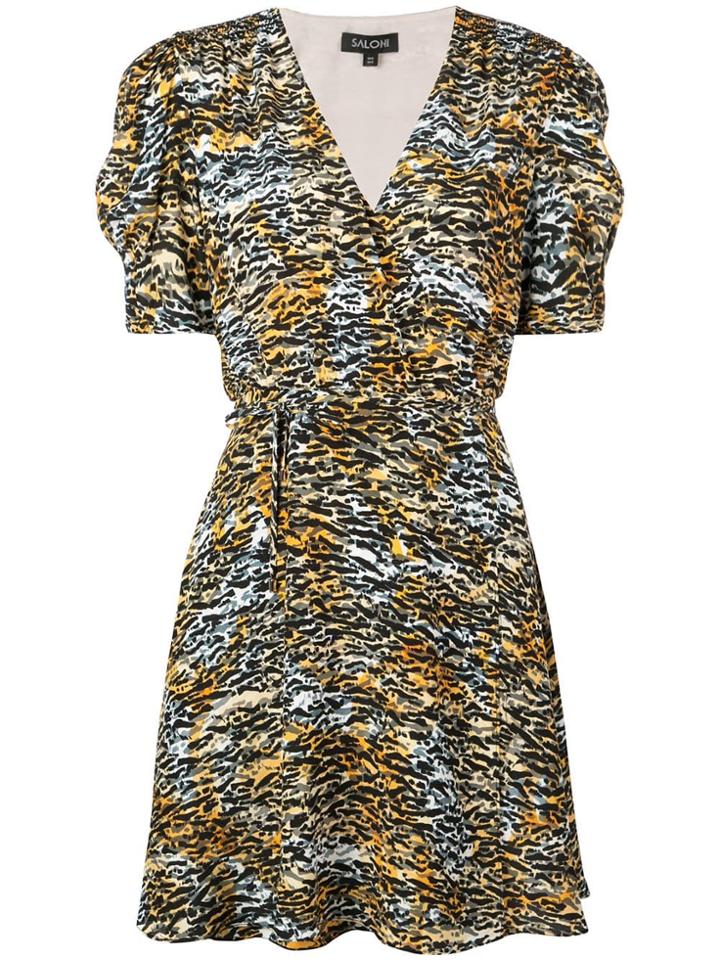 Saloni Tiger Print Dress - Brown