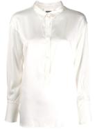Kristensen Du Nord Half Button Front Shirt - White