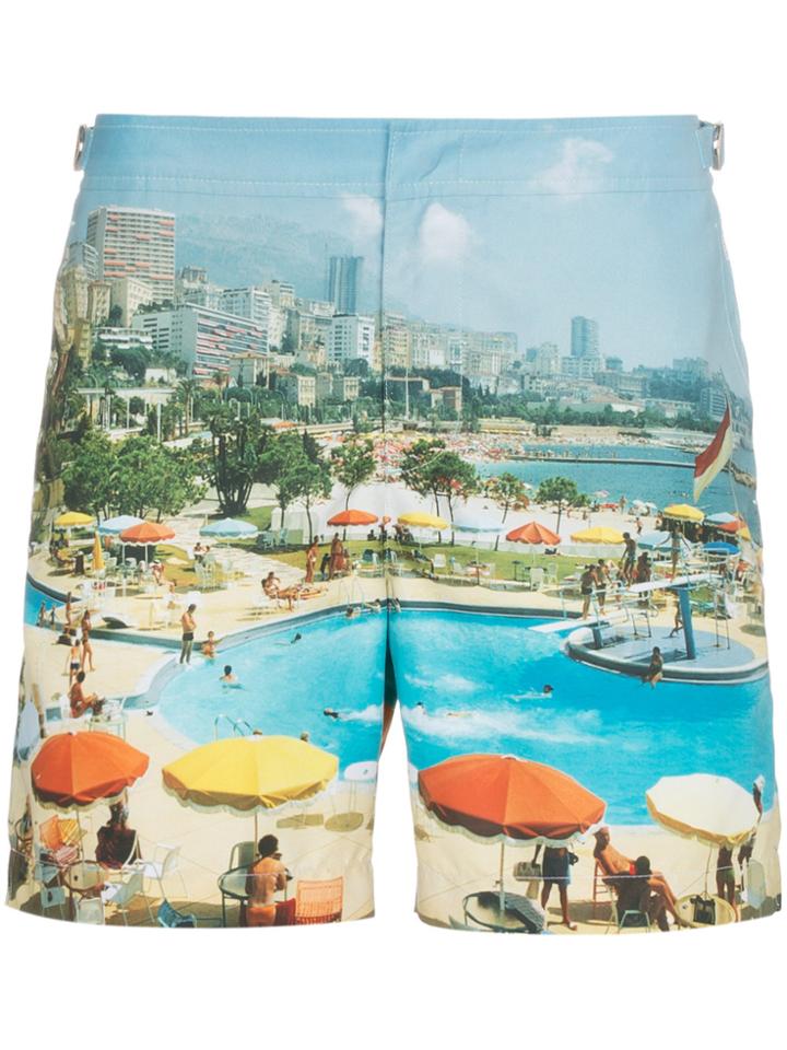 Orlebar Brown Bulldog Monte Carlo Print Swim Shorts - Blue