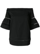 Michael Michael Kors Embroidered Off Shoulder Top - Black
