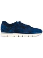 Santoni Perforated Lace-up Trainers - Blue