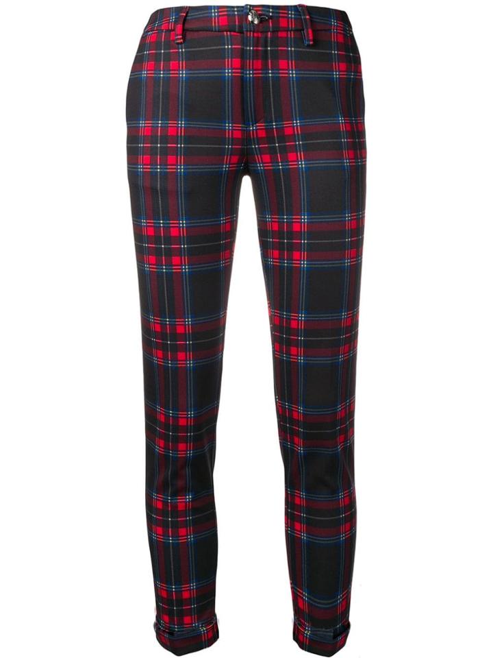 Liu Jo Slim Checked Trousers - Black