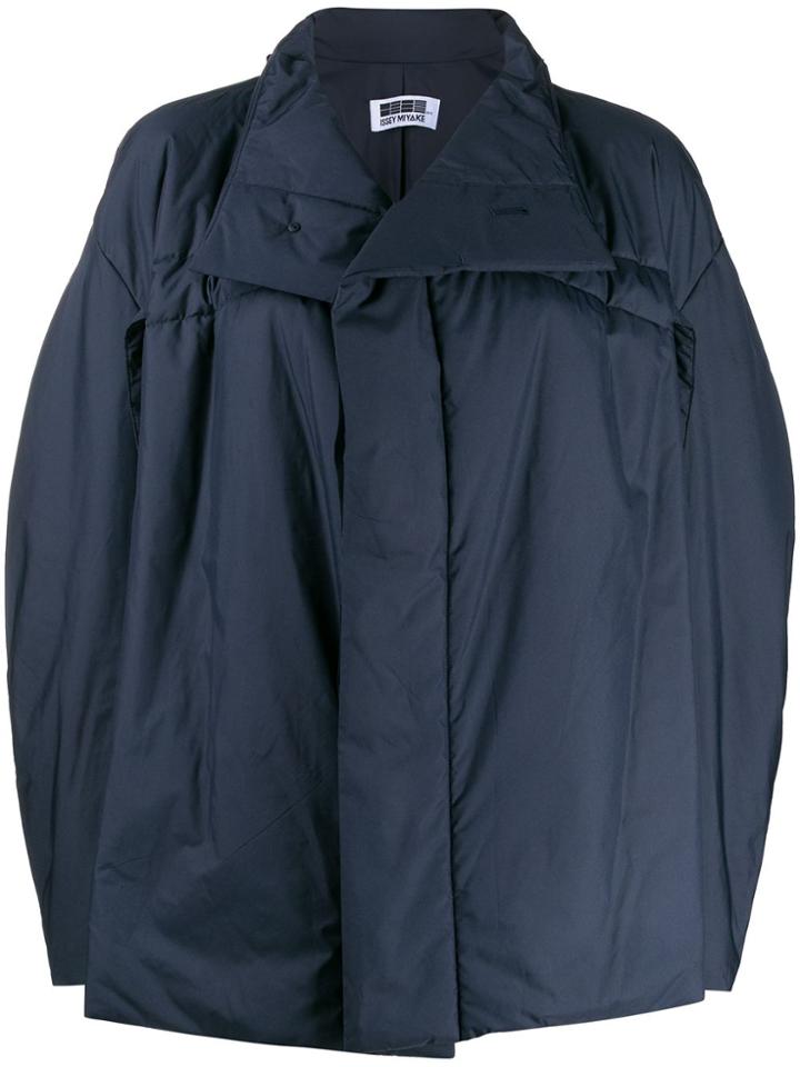 132 5. Issey Miyake Oversized High Neck Jacket - Blue