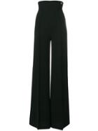 Elisabetta Franchi High-waisted Flared Trousers - Black