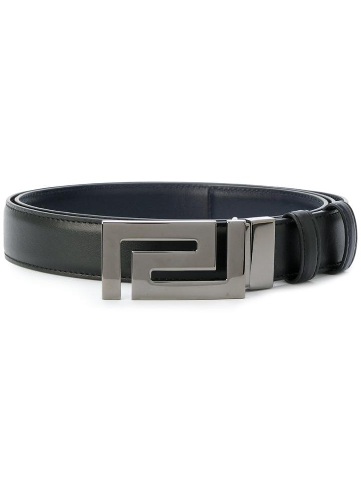 Versace Reversible Greek Key Buckle Belt - Black