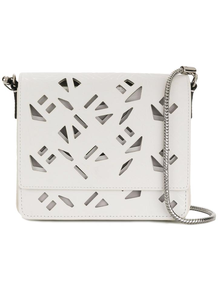 Kenzo Laser Cut Shoulder Bag - White