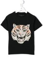 Stella Mccartney Kids 'arrow Tiger Face' T-shirt, Kids Unisex, Size: 8 Yrs, Black, Cotton