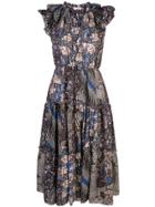 Ulla Johnson Flared Floral Dress - Multicolour
