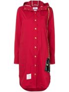 Thom Browne Mrs. Thom Patch Hooded Shirtdress - Red