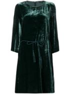 Antonelli Rope Belt Velour Dress - Green
