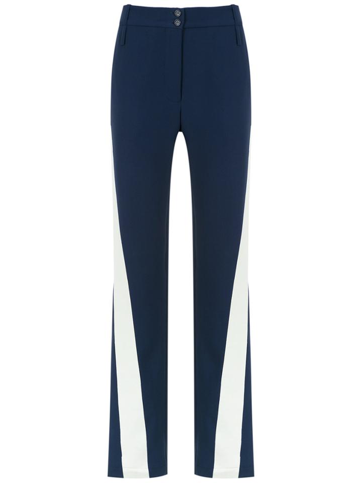 Gloria Coelho Side Panels Crepe Trousers - Blue