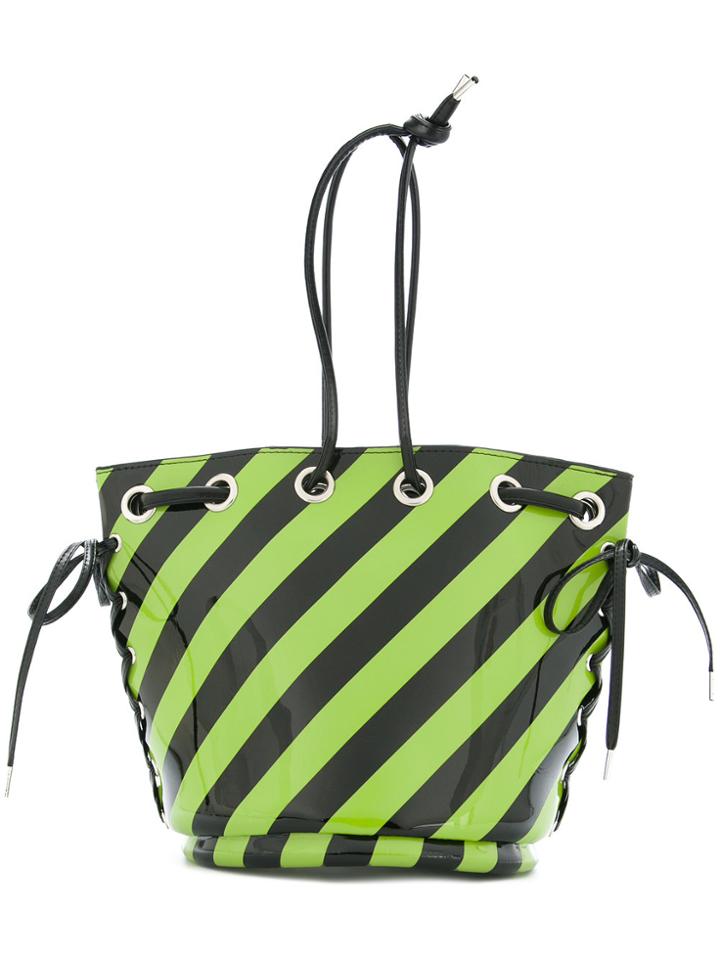 G.v.g.v. Striped Lace-up Bucket Bag - Green