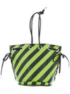 G.v.g.v. Striped Lace-up Bucket Bag - Green
