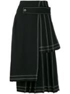 Off-white Multi-panel Pleated Skirt - Black