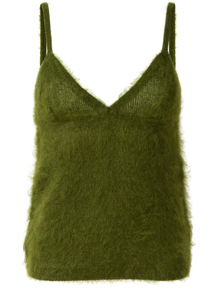 Prada Sweetheart Neck Top - Green