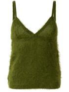 Prada Sweetheart Neck Top - Green