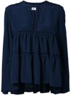 Chloé Tiered Blouse, Women's, Size: 36, Blue, Silk