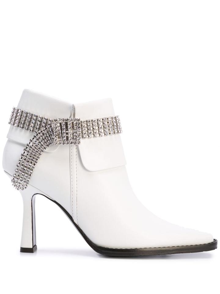 Sies Marjan Niki Crystal 90mm Boots - Silver