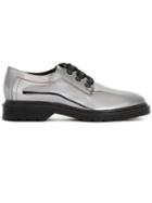 Mm6 Maison Margiela Metallic (grey) Lace-up Shoes, Women's, Size: 35, Patent Leather/leather/rubber