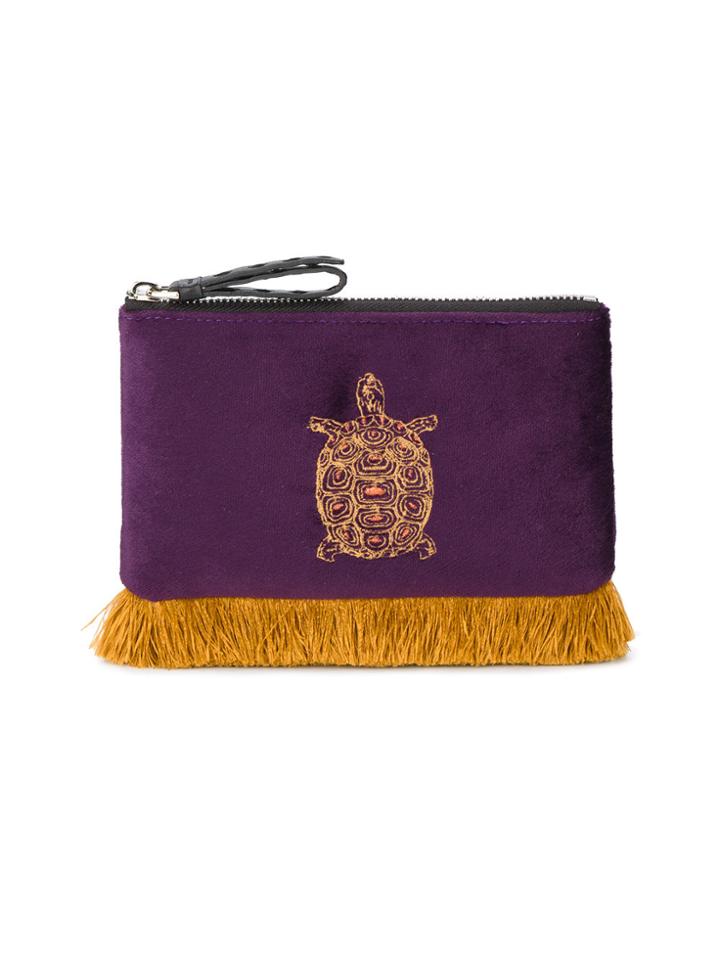 Mehry Mu Purple Mutopia Turtle Fringed Pouch - Pink & Purple