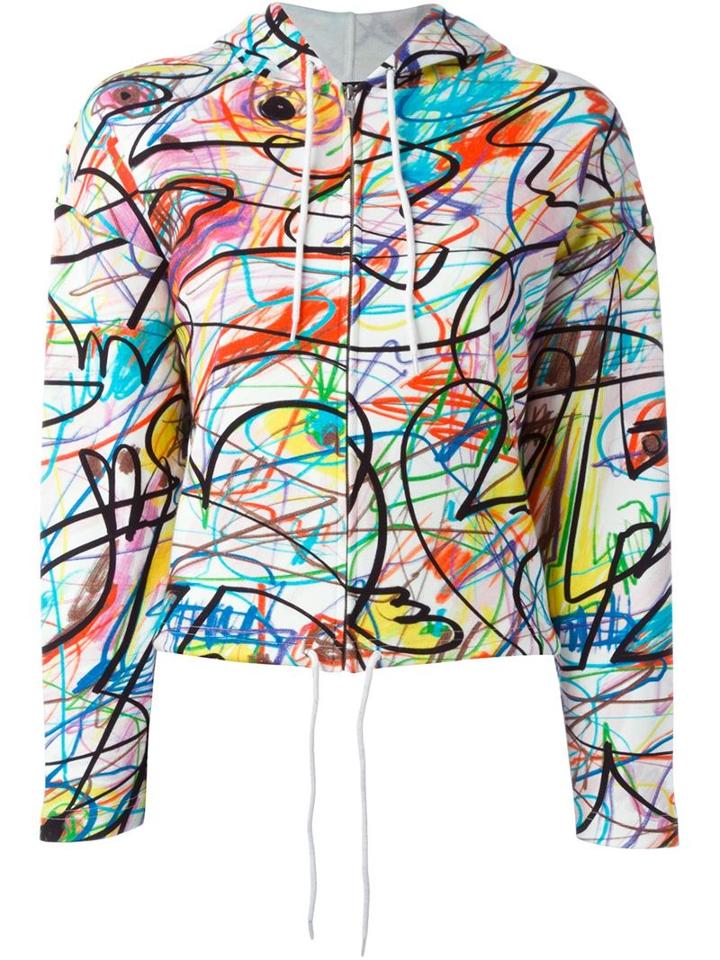 Jeremy Scott Scribbled Hoodie, Women's, Size: 40, Cotton