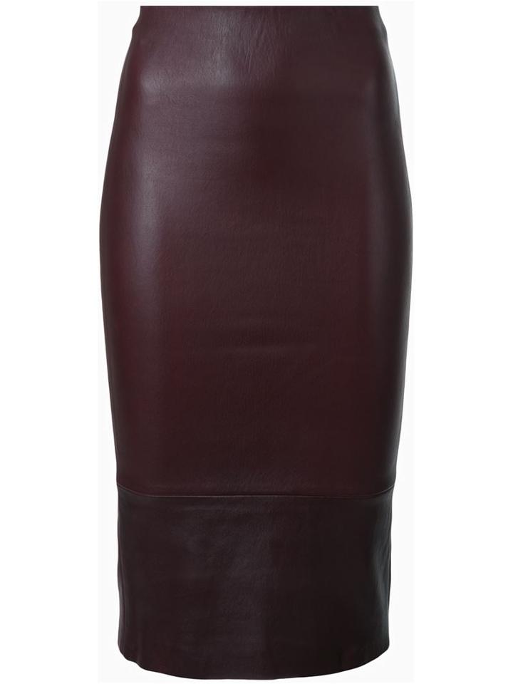 Scanlan Theodore Stretch Leather Pencil Skirt