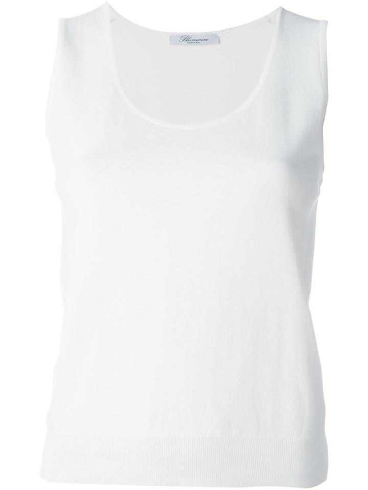 Blumarine Knit Tank Top, Women's, Size: 46, White, Polyamide/viscose
