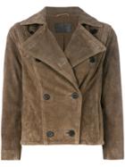 All Saints Cropped Double-breasted Jacket - Brown