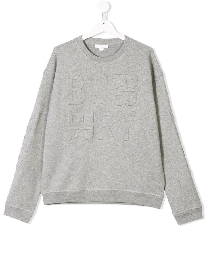 Burberry Kids Teen Debossed Logo Sweatshirt - Grey
