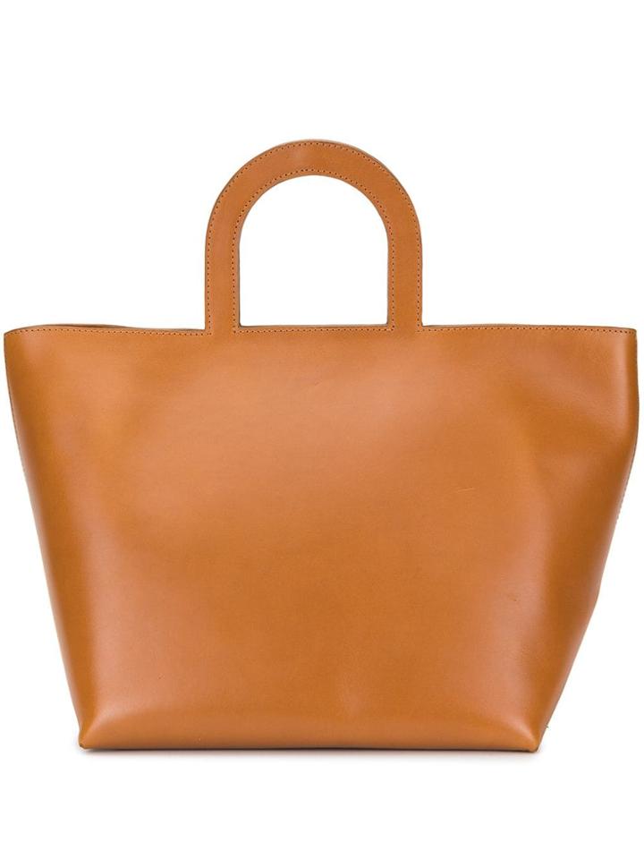 Building Block Mini Stencil Duffle Tote Bag - Brown