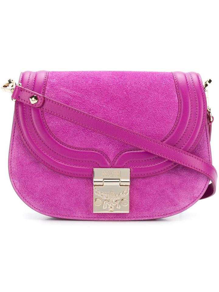 Mcm Round Shaped Crossbody Bag - Pink & Purple