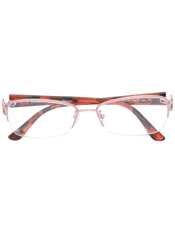 Salvatore Ferragamo Square Frame Glasses, Yellow/orange, Acetate/metal