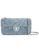 Chanel Vintage Quilted Cc Camellia Logo Chain Shoulder Bag, Women's, Blue