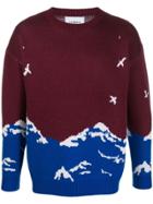 Casablanca Graphic-print Jumper - Red