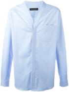 Christian Pellizzari V-neck Shirt, Men's, Size: 50, Blue, Cotton/spandex/elastane