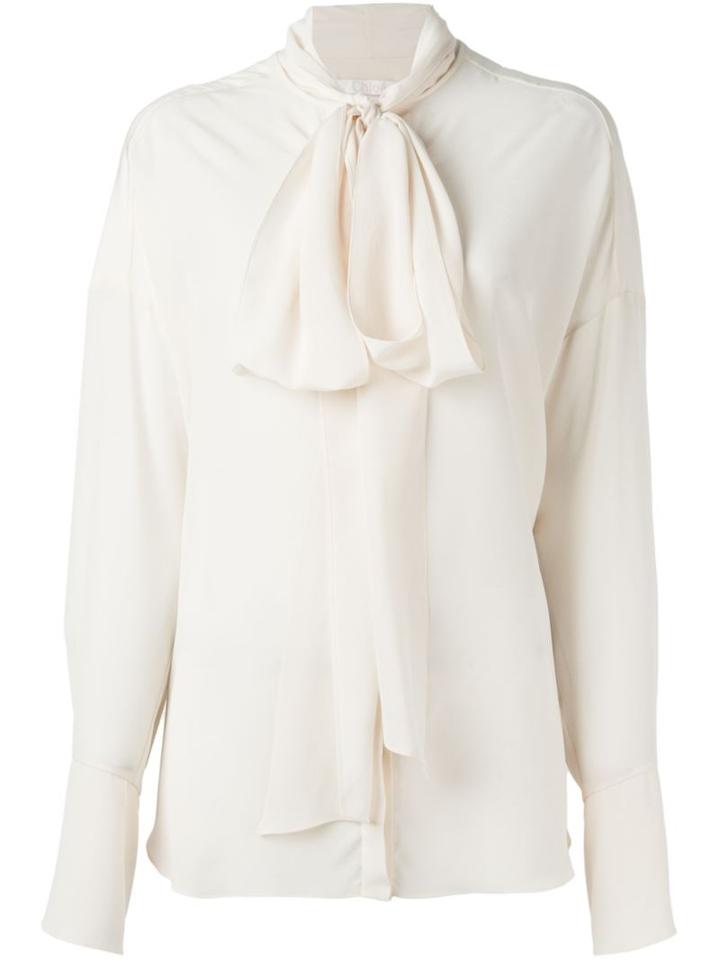 Chloé Pussy Bow Blouse, Women's, Size: 34, Nude/neutrals, Silk