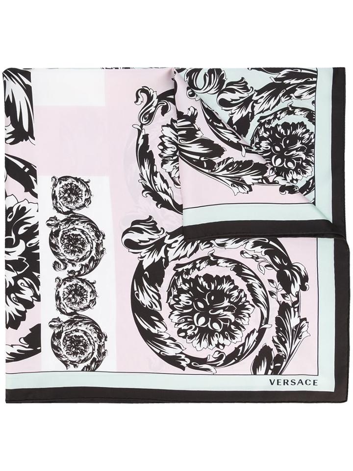 Versace Baroque Spiral Scarf, Women's, Pink/purple, Silk
