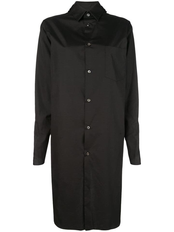 Comme Des Garçons Oversized Long-front Shirt - Black