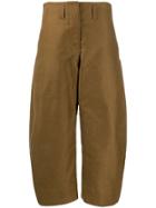 Lemaire High Waisted Cropped Trousers - Brown