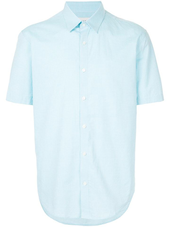 Cerruti 1881 Fine Check Curved Hem Shirt - Blue