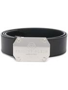 Philipp Plein Engraved Logo Belt - Black