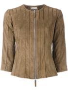 Desa 1972 Panelled Jacket, Women's, Size: 42, Green, Suede/polyester/spandex/elastane