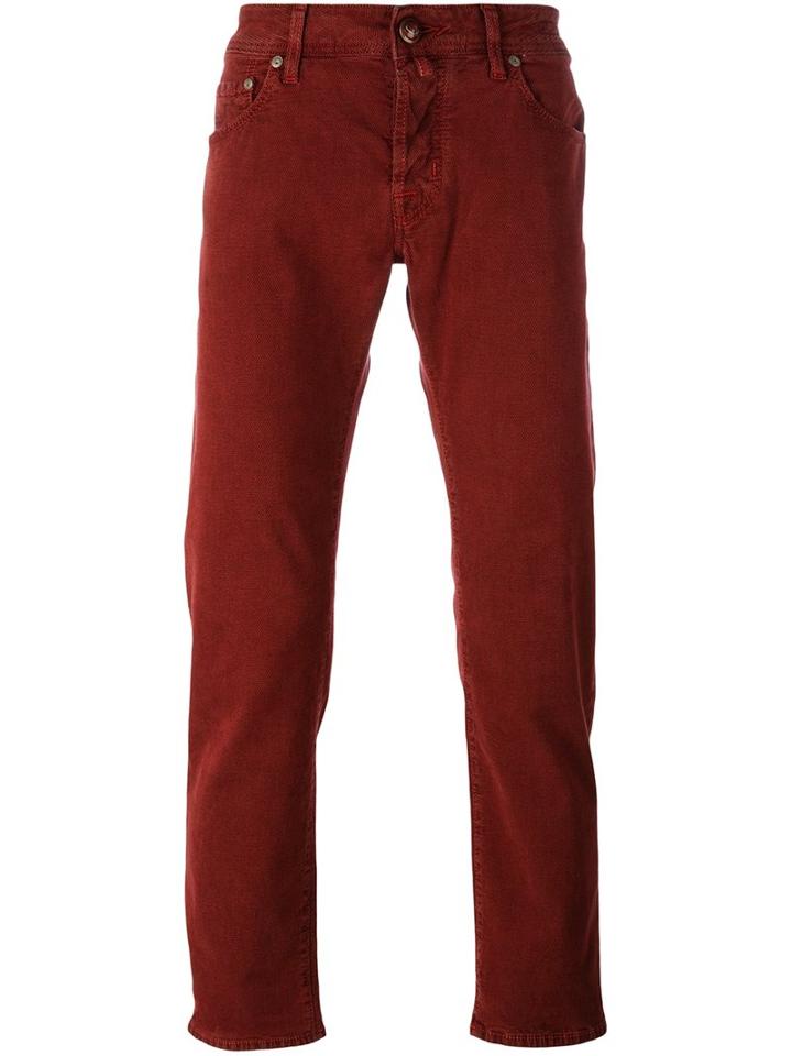 Jacob Cohen 'comfort' Slim Fit Jeans, Men's, Size: 32, Red, Cotton/spandex/elastane
