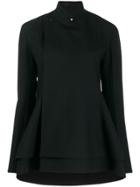 Jil Sander Asymmetric Layered Jacket - Black