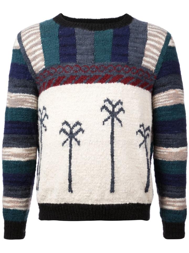 The Elder Statesman South American Palms Sweater - White