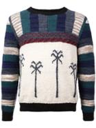 The Elder Statesman South American Palms Sweater - White