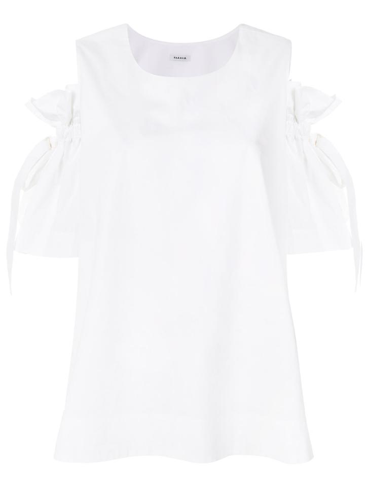 P.a.r.o.s.h. Cutout Shoulder Short Sleve Blouse - White