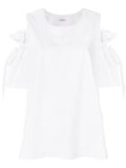 P.a.r.o.s.h. Cutout Shoulder Short Sleve Blouse - White
